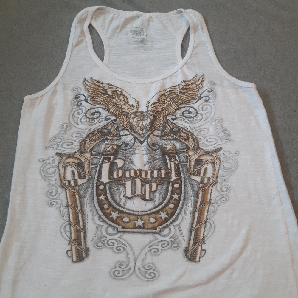 Cow girl up tank top